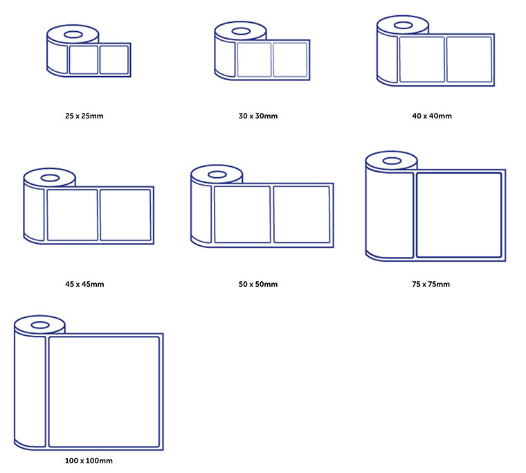 Roll square label options