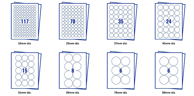 Roll square label options
