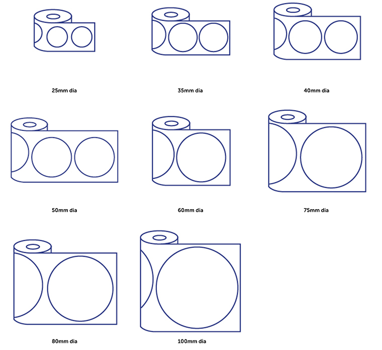 Roll square label options